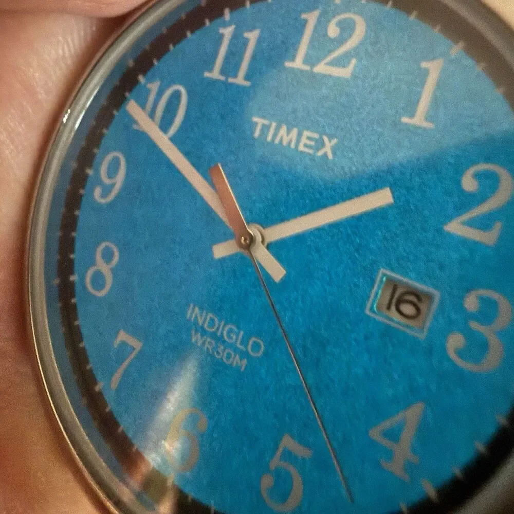 TIMEX TW2P75900 Indiglo Easy Reader Analog Men's Watch 38mm Blue Striped NEW
